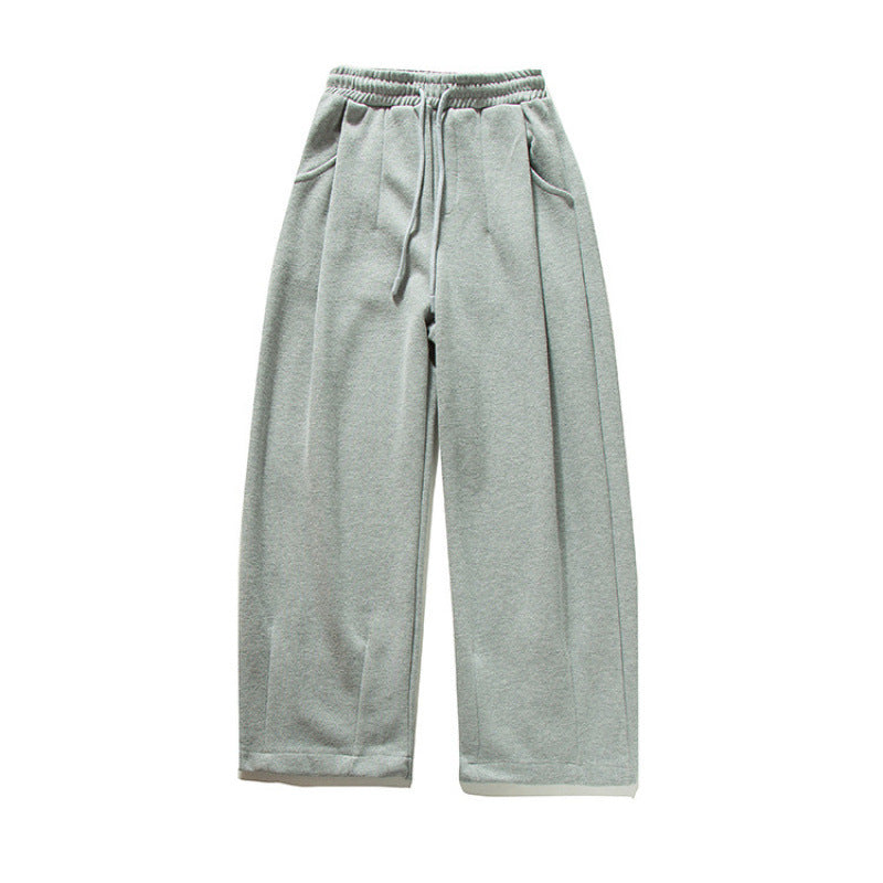 Unisex Wide Jogging Pants with Pleats, Elastic Drawstring and Side Pockets Amarae