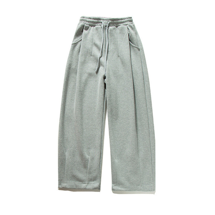 Unisex Wide Jogging Pants with Pleats, Elastic Drawstring and Side Pockets Amarae