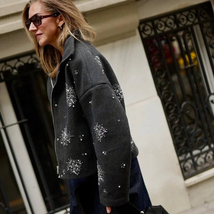 Elegant and sparkling women's quilted jacket Lune London