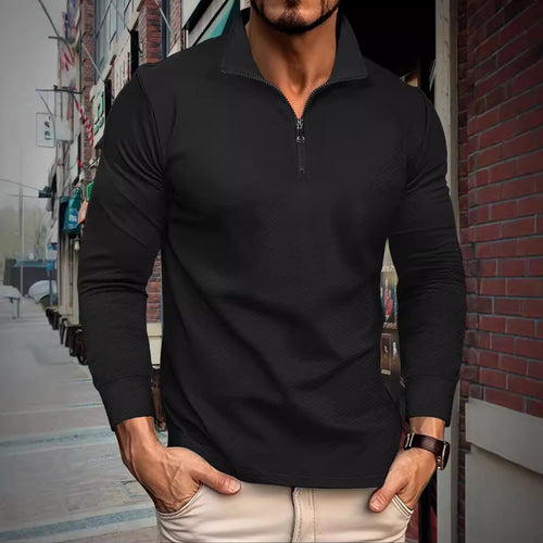 Functional long sleeve pullover for men with half-zip and innovative structural design Amarae