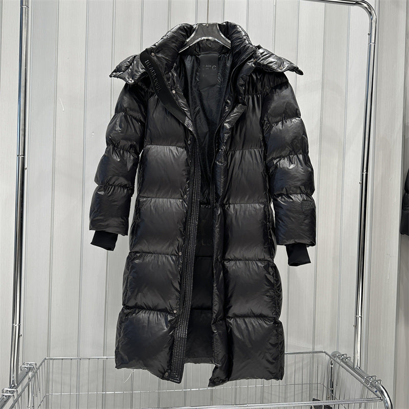 Women Long-cut quilted coat with high collar and warming down filling Amarae