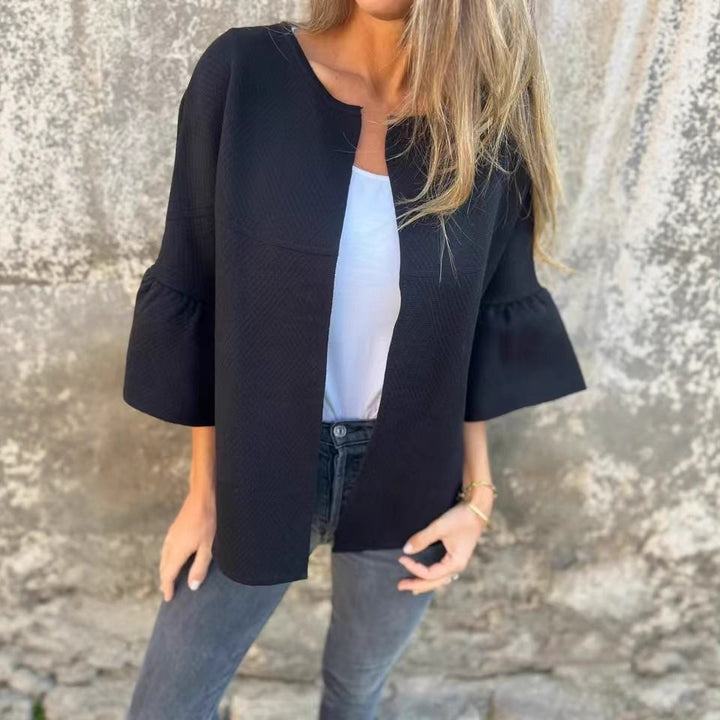 Fashionable women's jacket with wide sleeves and slightly textured fabric Lune London