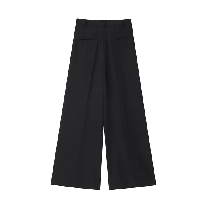 Women's Wide High-Waisted Pleated Trousers with Crease and Wide Leg Amarae