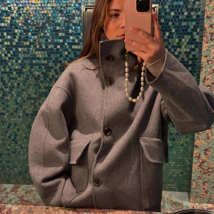 Ladies Oversized Fashionable Jacket in High-Quality Wool Blend Lune London