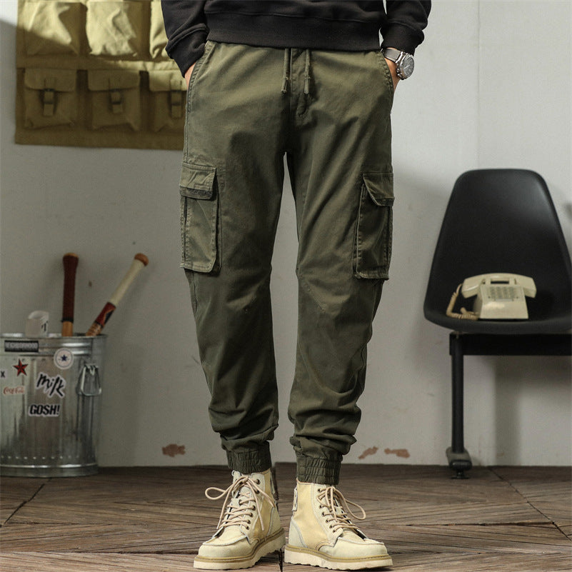 Men's cargo jogger pants with elastic waistband and practical side pockets Lune London