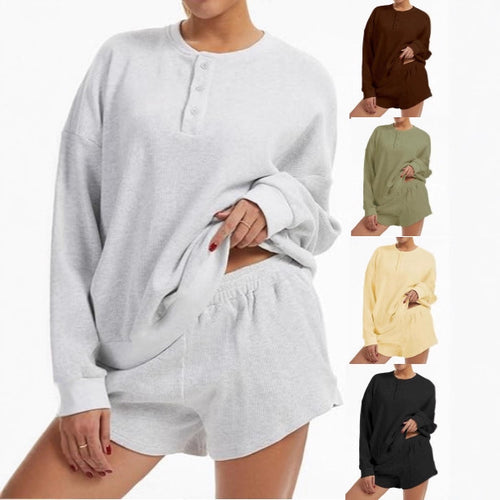 Ensemble de pull surdimensionné décontracté et de shorts Chic & Stil pour femmes