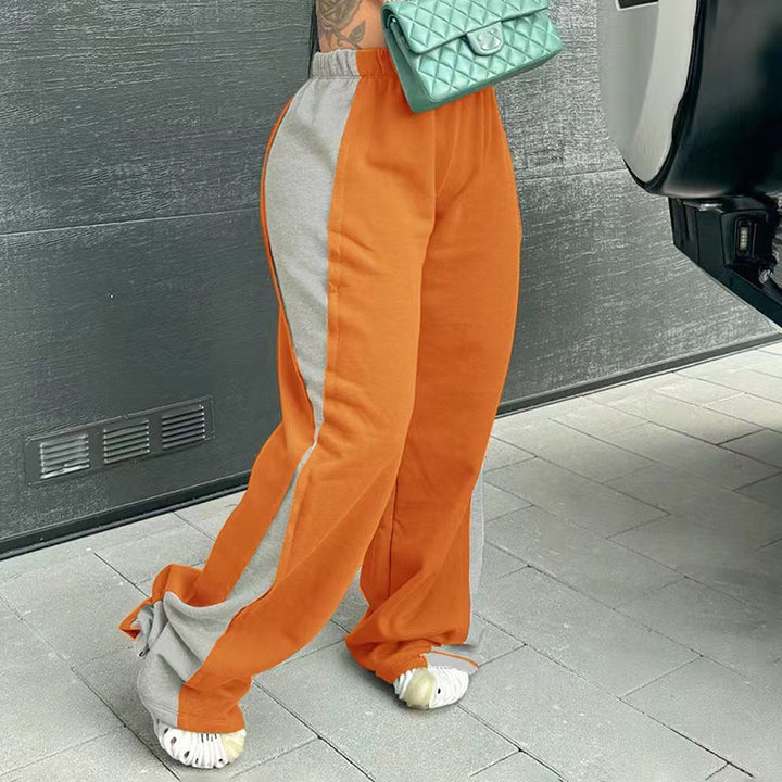 Casual women's sports pants with colorful side inserts and an elastic waistband Lune London