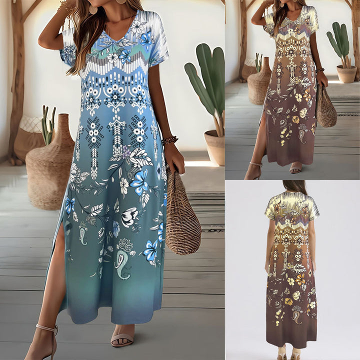 Ladies Elegant floral pattern Maxi dress Lune London