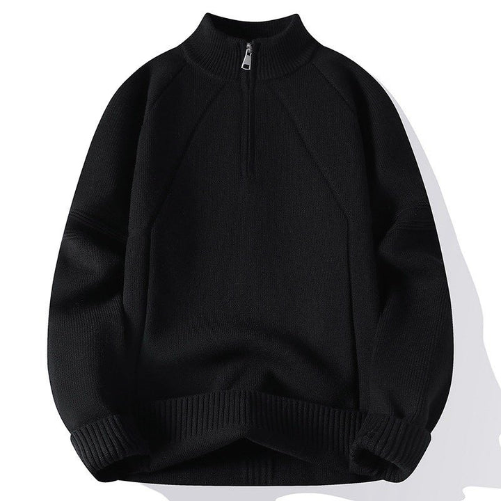 Knitted sweater for men with high collar and zipper Lune London
