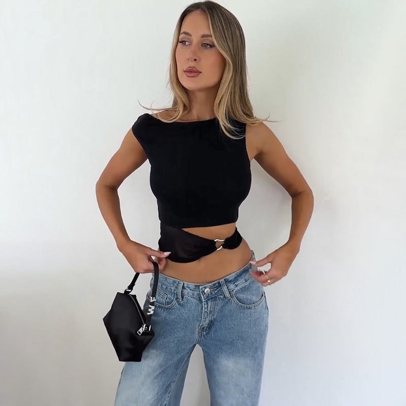 Stylish cropped top for women with adjustable drawstring Lune London