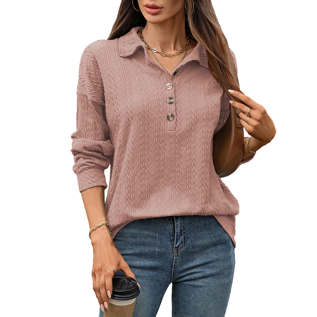 Lune London Textured Button Design Long Sleeve Shirt for Women