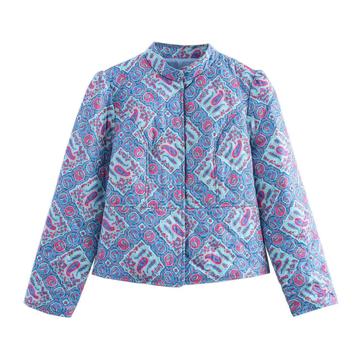 Veste matelassée à la mode pour femmes avec imprimé à motif unique Chic & Stil