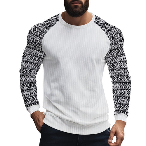 Long sleeve sweater for men with geometric pattern Amarae