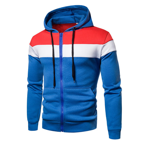 Sporty hooded jacket for men with colorblock design Amarae