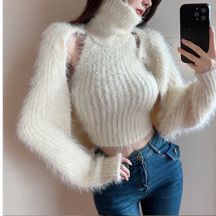 Pull à col roulé élégant pour femmes avec manches bouffantes Chic & Stil