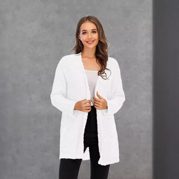 Cardigan cosy femme avec coupe ouverte et grandes poches Chic & Stil