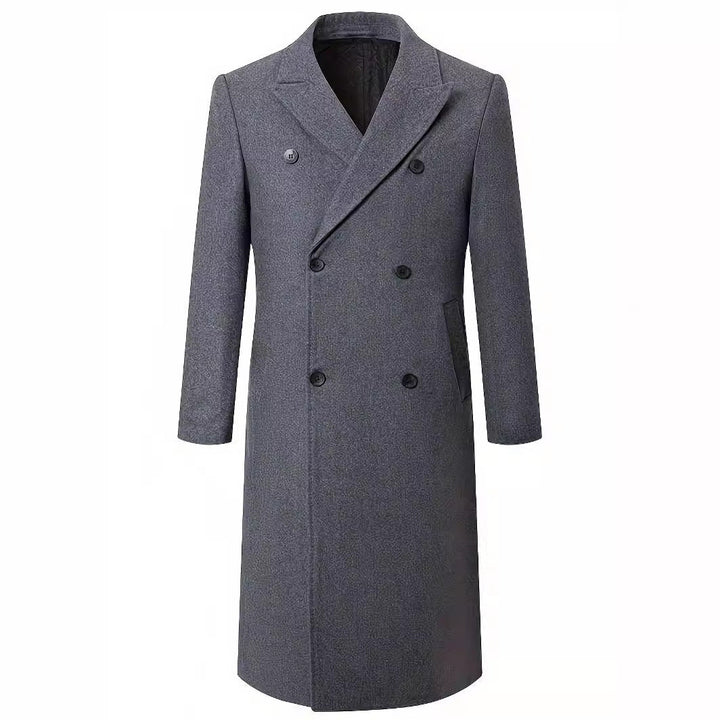 Men's Elegant Double-Breasted Coat with Traditional Collar Amarae