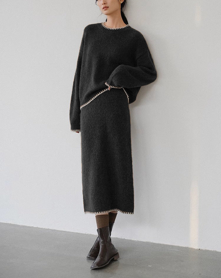 Ensemble en tricot pour femmes avec une coupe décontractée et des détails décoratifs Chic & Stil
