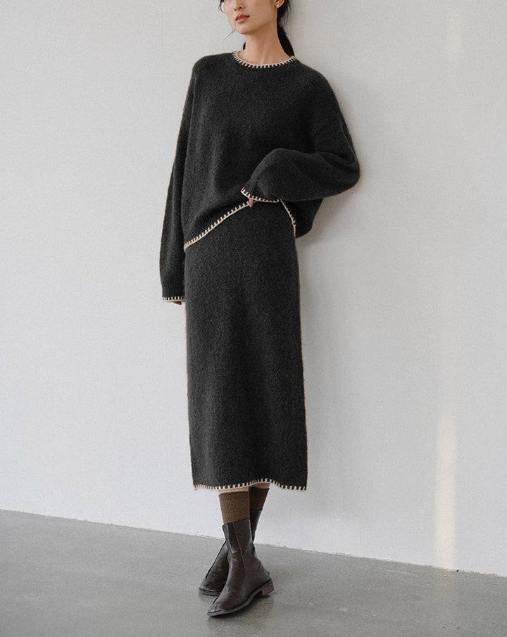 Ensemble en tricot pour femmes avec une coupe décontractée et des détails décoratifs Chic & Stil