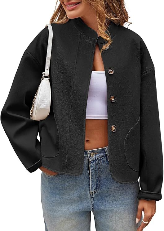 Women oversized button jacket with side pockets Lune London
