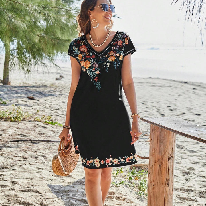 Lune London Floral Embroidered Beach Dress