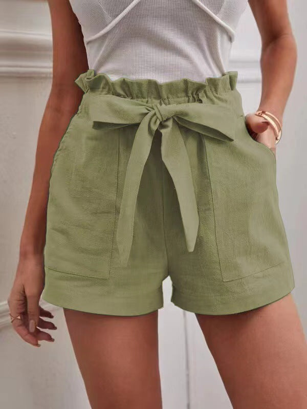 Fitted women's shorts with tie and practical pockets Lune London