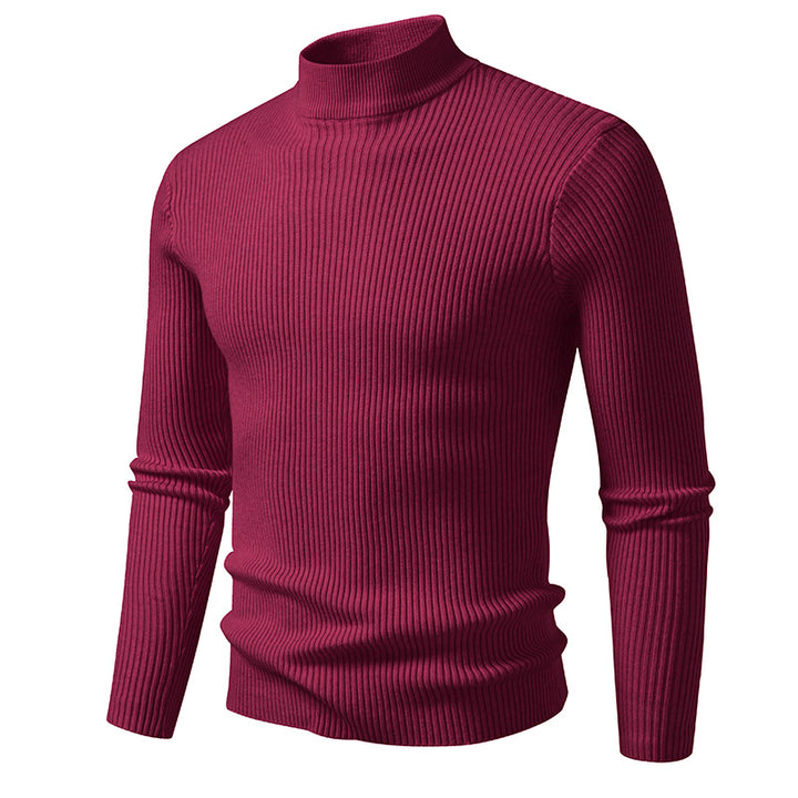 Men's Ribbed Knit Turtleneck Sweater Lune London