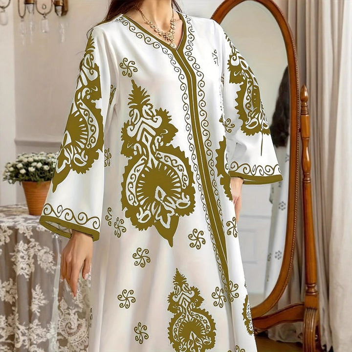 Kaftan dress for women with an artistic pattern and a relaxed fit Lune London