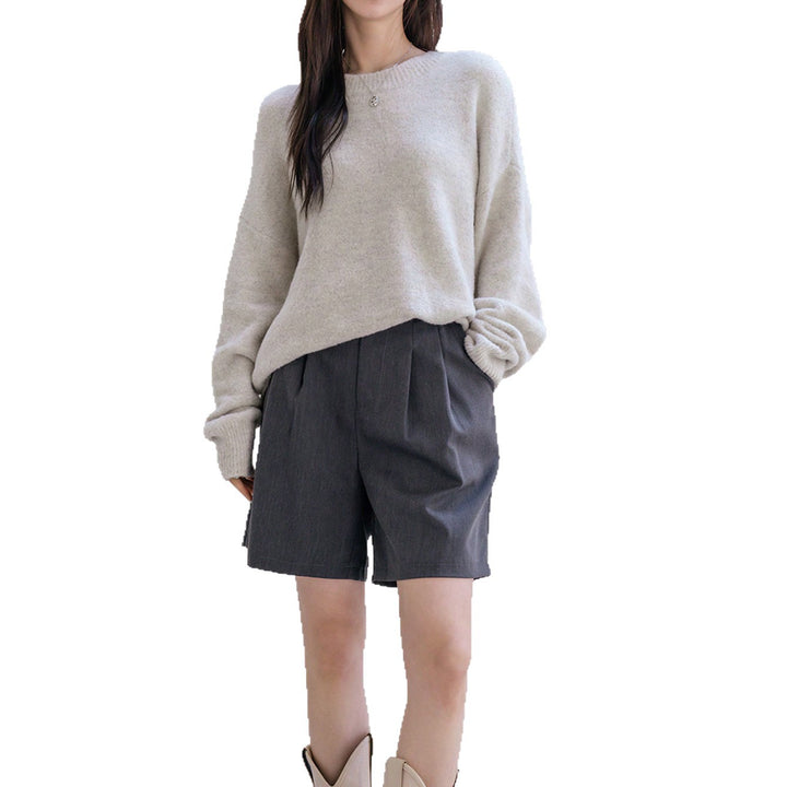 Pull en tricot épais pour femme avec une coupe décontractée et des manches volumineuses Chic & Stil