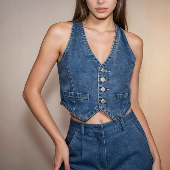 Ladies Jeans Vest Lune London