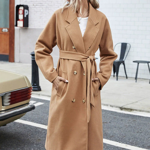 Amarae | Coat - Wool texture - Loose fit - Double-breasted - Classic cut