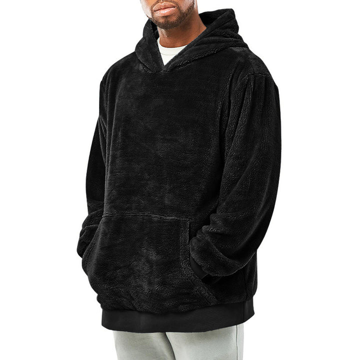 Men's cozy fleece hoodie with kangaroo pocket and hood Lune London