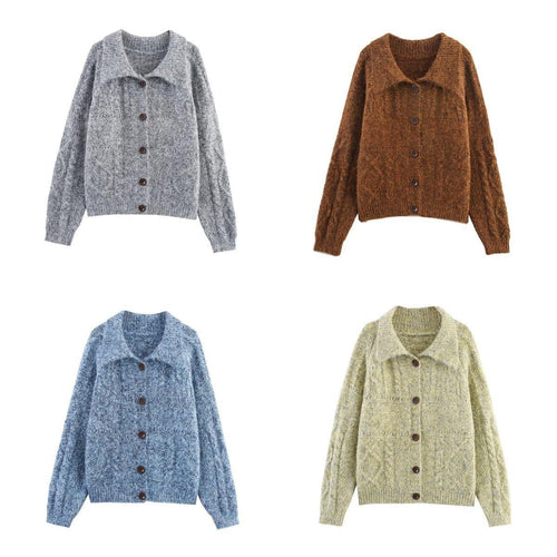 Ladies cardigan in soft fabric with large buttons Amarae