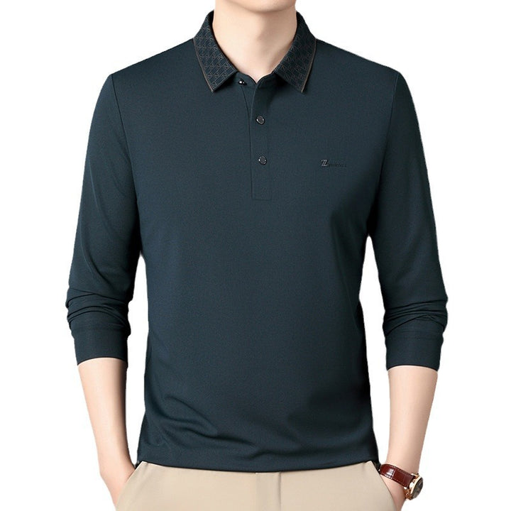 Men's Long Sleeve Polo with Structured Collar and Functional Design Lune London