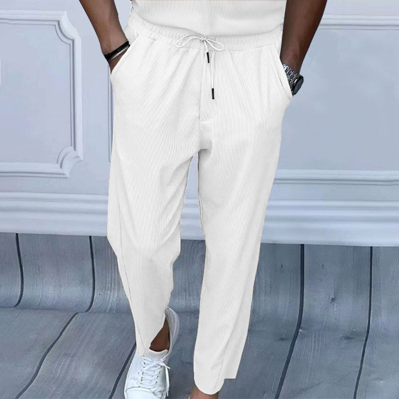 Casual men's jogger pants with elastic waistband and convenient pockets Lune London