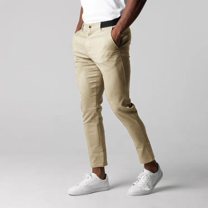 Men's Chino Pants with Slim Fit Cut and Elastic Waistband Lune London
