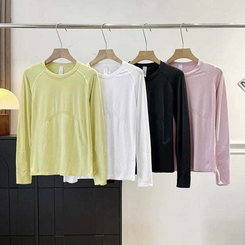 T-shirt de sport à manches longues respirant pour femmes avec gestion de l'humidité innovante Chic & Stil