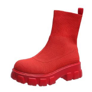 Ladies trendy boots with high shaft and sturdy platform Lune London