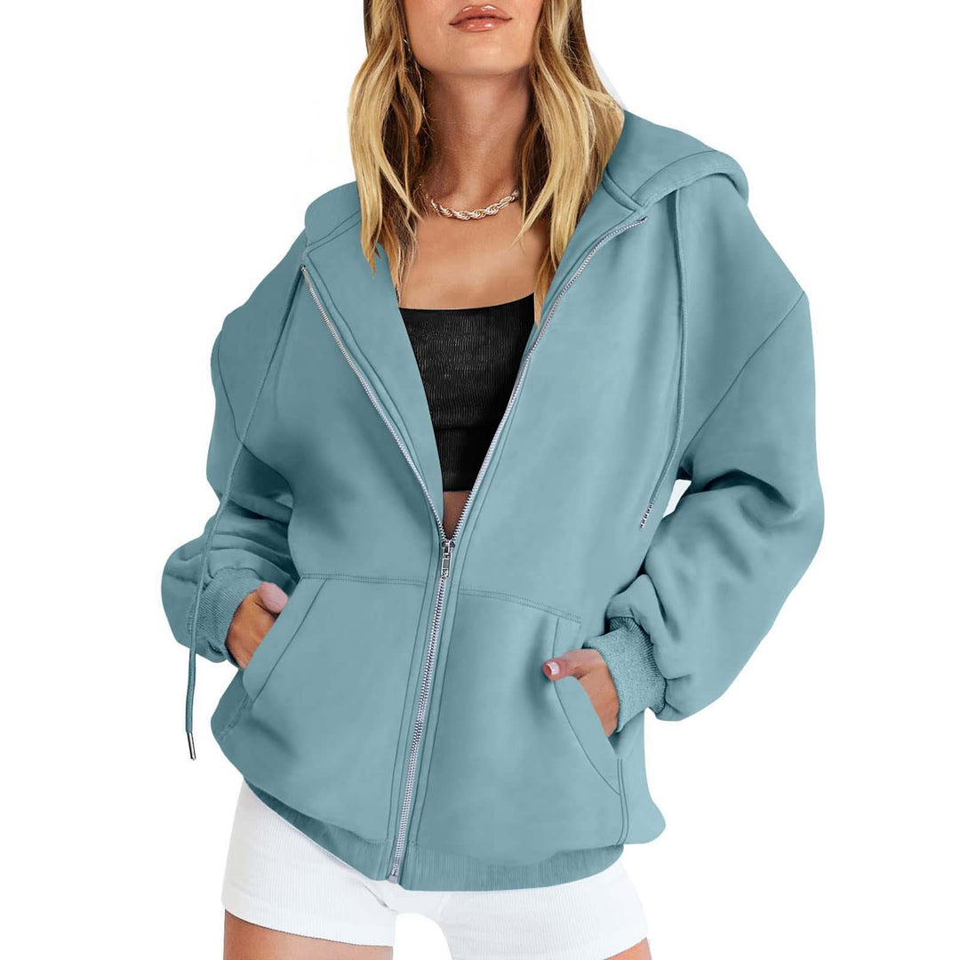 Oversized hooded jacket for women with practical pockets and zipper Lune London