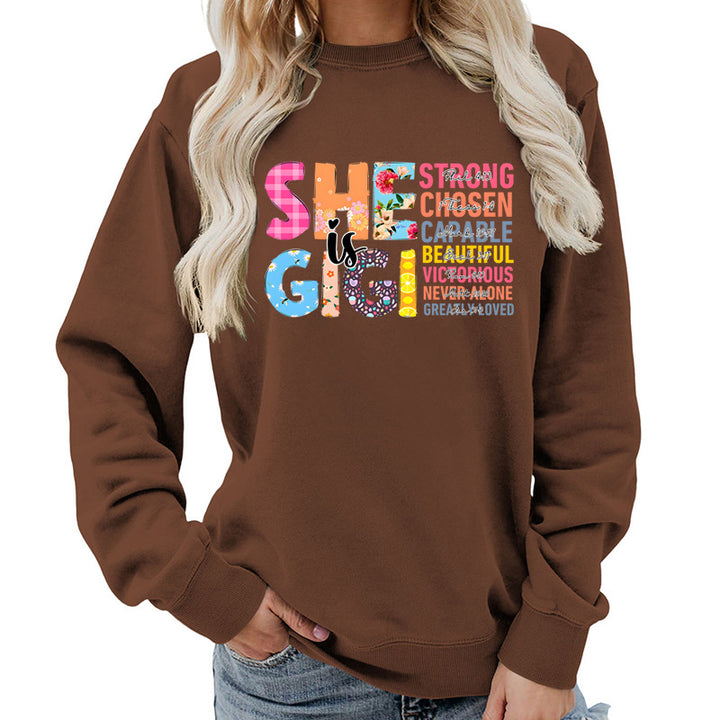 Sweatshirt pour femmes avec design de texte inspirant Chic & Stil