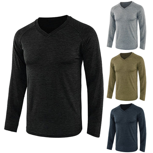 Long sleeve men's shirt with V-neck and breathable fabric technology Chic and Style