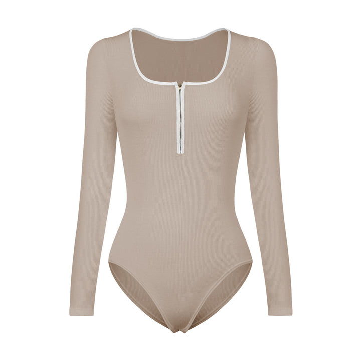 Long sleeve ribbed body for women with zip details Lune London
