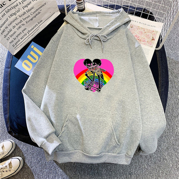 Ladies hoodie with colorful love motif Chic & Stil