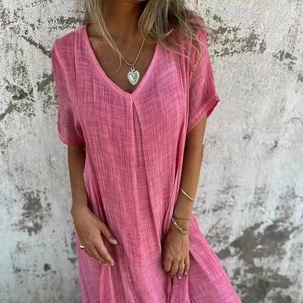 Lightweight summer dress for women with V-neck Lune London