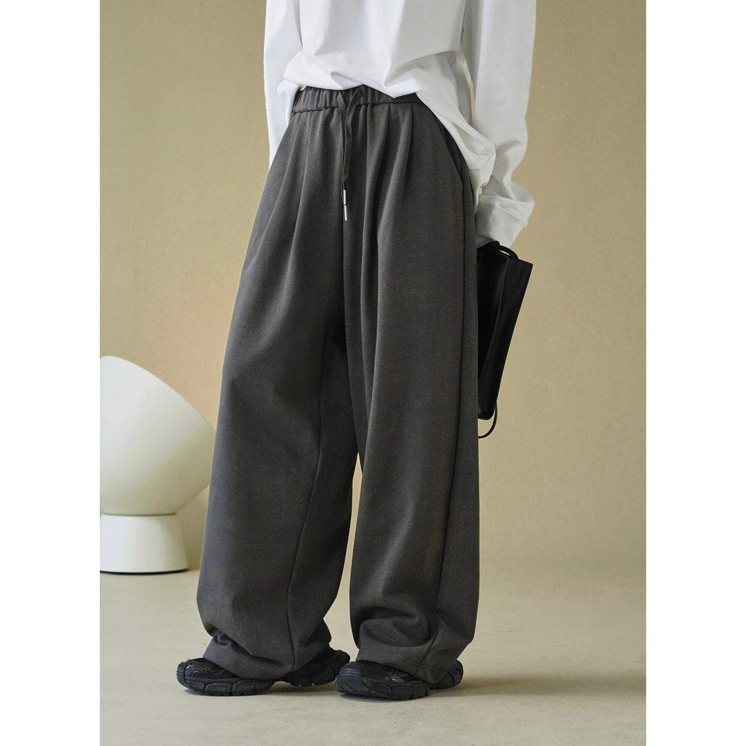 Women's Wide Lounge Palazzo Pants made of French Terry with High Waist, Elastic and Drawstring Amarae