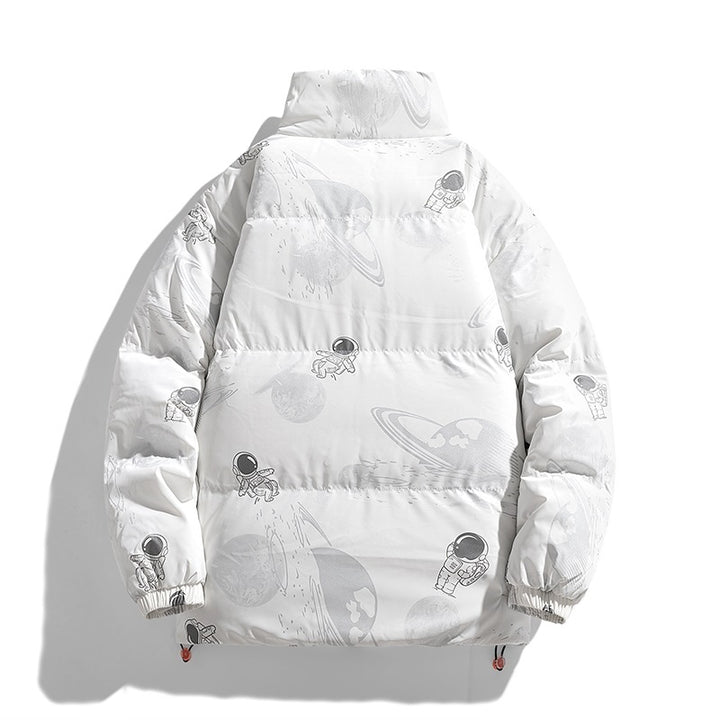 Ladies futuristic quilted jacket with astronaut patterns Amarae