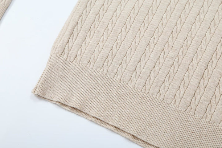 Women's knit sweater with turtleneck and decorative tie Amarae