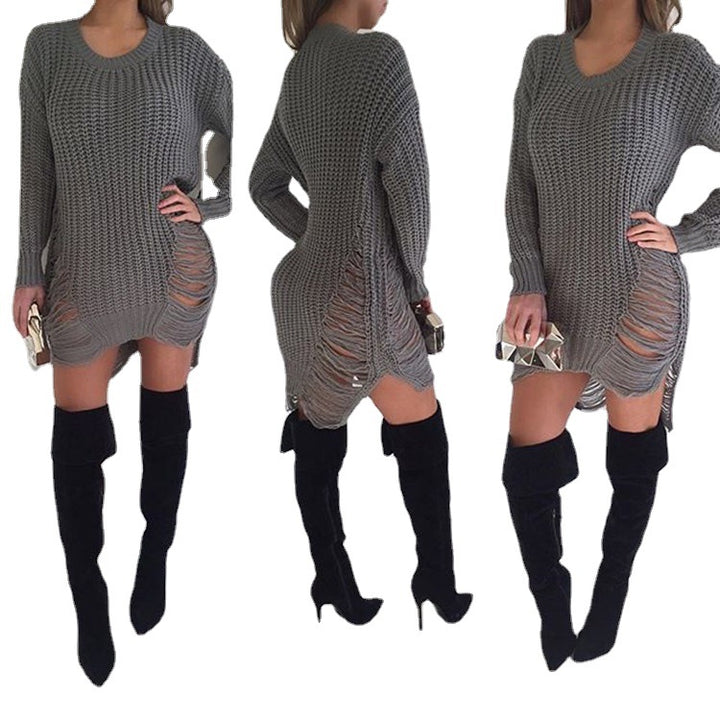 Knit dress for women with a casual cut-out design and modern details Lune London