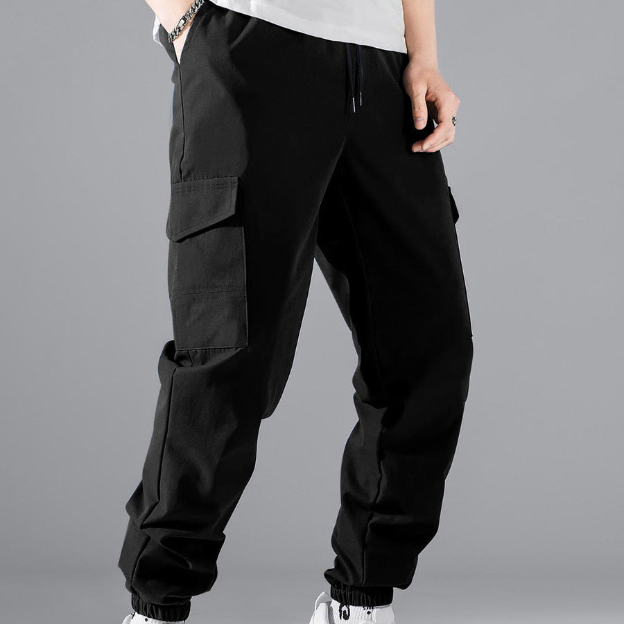 Men's cargo training pants with convenient side pockets and elastic waistband Lune London