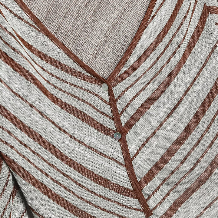 Women's short-cut cardigan with extra long sleeves and diagonal pattern Amarae
